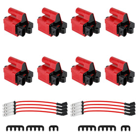 2004-2005 Workhorse Fastrack FT1061 FT1461 FT1601 FT1801 8x D581 Square Ignition Coils Ultra High & Spark Plug Wires 3859078 12556893 12558693 Generic