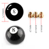 Universal No.8 Billiard Ball Gear Shifter Black Round Shift Knob w/ 3 Adapters Generic