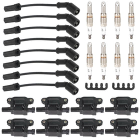 8PCS 12611424 8125706160 Square Ignition Coil+Spark Plug+Wires 12611424 For Silverado 1500 Tahoe GMC Generic