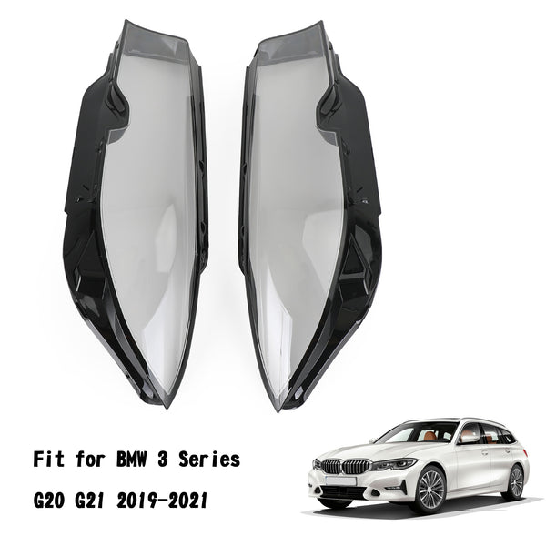 19-21 3 Series G20 G21 BMW Left +Right Headlight Lens Plastic Cover Shell Generic