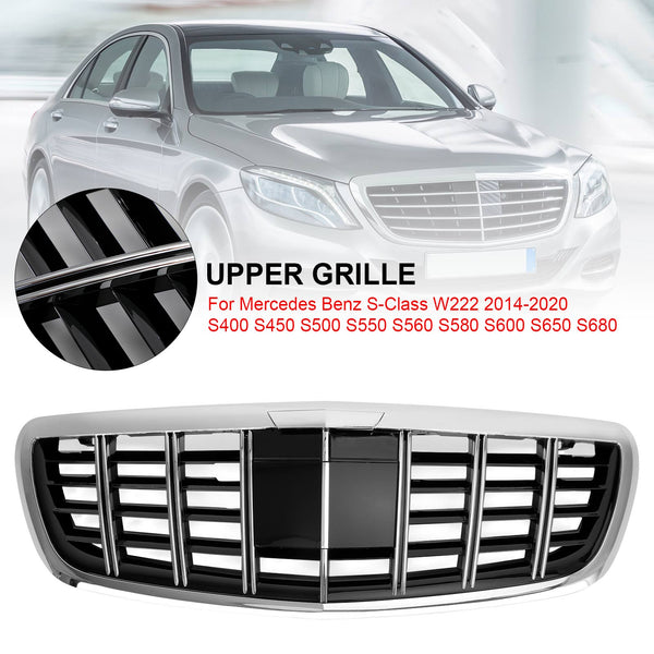 2014-2020 Benz S-Class W222 S680 S400 S450 S500 S550 S560 S580 S600 S650 BRABUS Style Grille Without ACC Chrome Generic