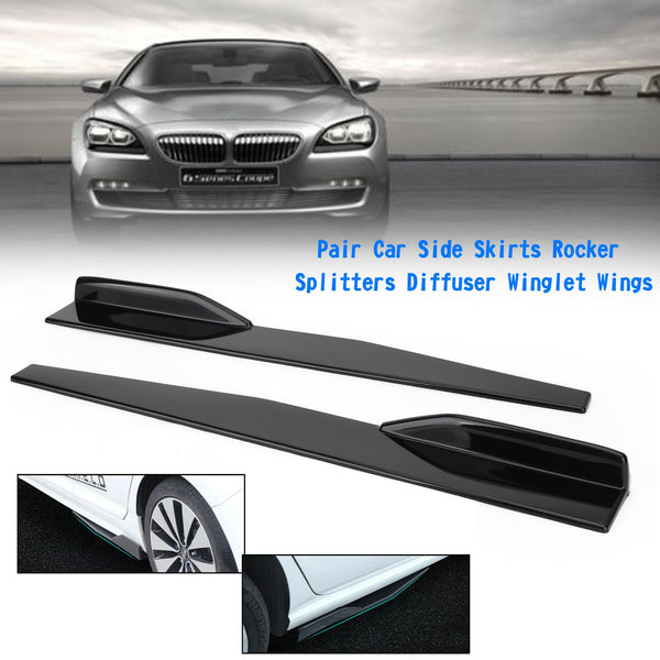 Universal Car Front Bumper Lip Spoiler Diffuser Body Kits + Side Skirt Splitter Generic