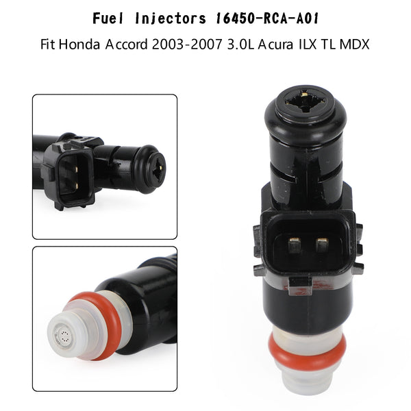 6PCS Fuel Injectors 16450-RCA-A01 Fit 2003-2007 Honda Accord 3.0L Generic
