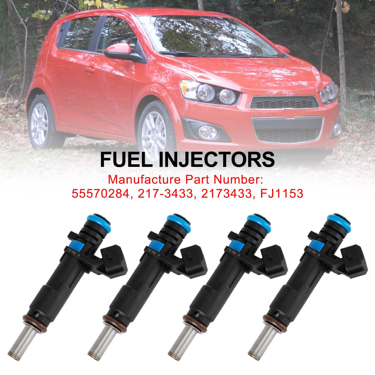 2012-2015 Chevrolet Sonic 1.8L Fuel Injectors 55570284 2173433 FJ1153 ...