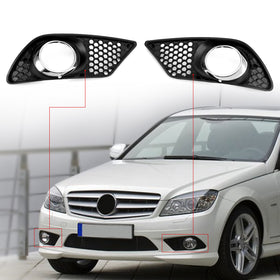 2008-2010 Benz C-Class W204 Fog Light Grill Set Pair Front Bumper A2048850353 A2048850253 Generic