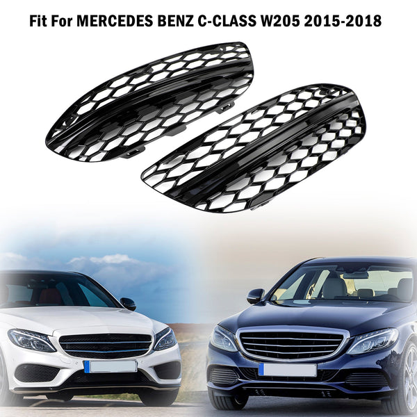 C-CLASS W205 2015-2018 Base Sedan Mesh Front Fog Light Cover 2058850723 2058851123 Generic