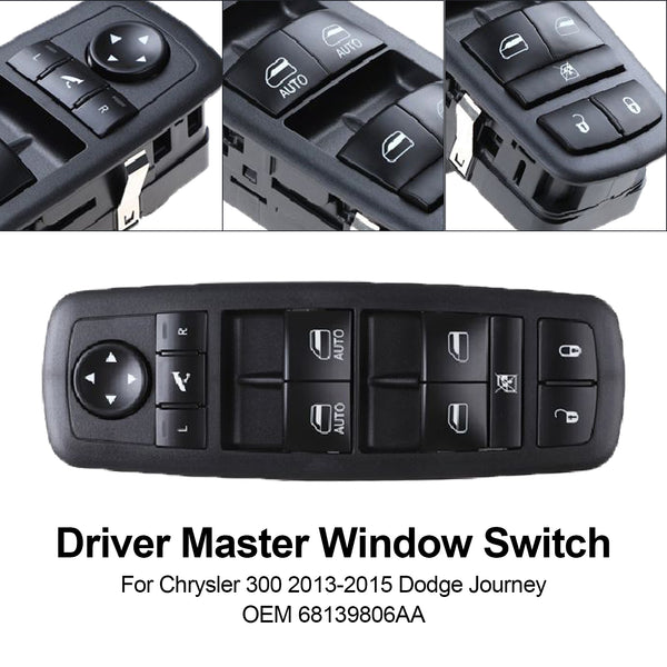 2014-2019 Dodge Journey Sport Utility Front Left w/ Dual Auto w/ Power Folding Mirrors Driver Master Window Switch 68139806AA 68139806AB 68139806AC 68139806AD Generic