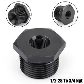 New 1/2-28 To 3/4 NPT Oil Filter Threaded Adapter Stronger Than Aluminum Black Generic