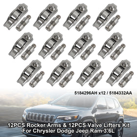 2011-2014 Dodge Avenger 3.6L engines 12PCS Rocker Arms & 12PCS Valve Lifters Kit Generic