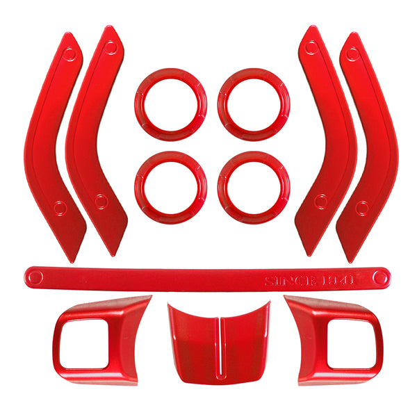 28Pcs Red Full Set Interior Decoration Trim Kit For Wrangler JK JKU 2011-2018 Generic