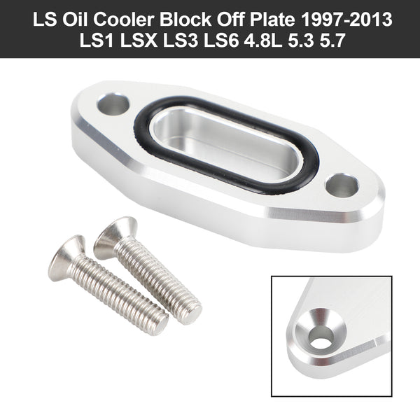 For 1997-2013 LS1 LSX LS3 LS6 4.8L 5.3 5.7 LS Oil Cooler Block Off Plate Generic