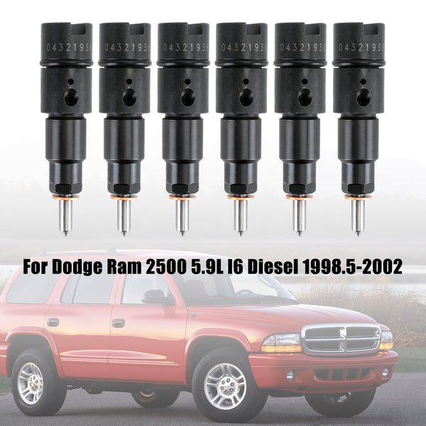 1998.5-2002 Dodge Ram 2500 3500 5.9L l6 Diesel 6PCS Fuel Injectors 0432193635 Generic