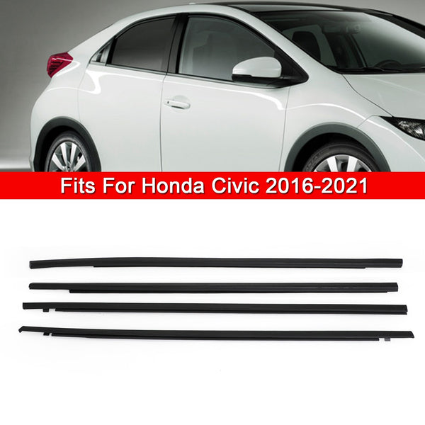 2016-2021 Honda Civic Sedan 4PCS Weatherstrip Window Moulding Trim Seal Belt Generic