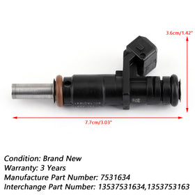 FJ748 1x Fuel Injectors For 06-12 BMW 128i 328i X3 X5 Z4 525i 2.0/2.5/3.0L 13537531634 Generic