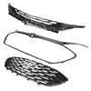 2019 2020 Chevrolet Malibu 3pcs Front Upper Grille Lower Grille Gloss Black Generic