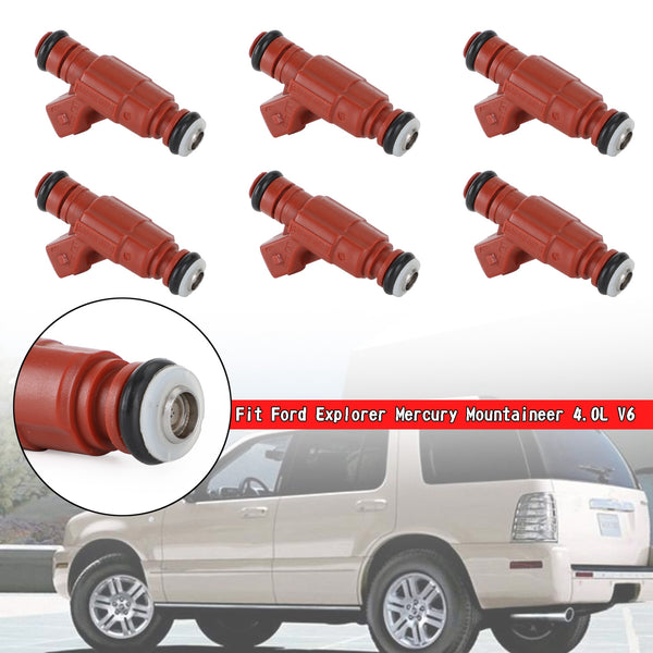 6PCS Fuel injectors 0280156028 1L2E-C5A 822-11139 Fit 2002-2003 Ford Explorer 4.0L 2002-2004 Mercury Mountaineer 4.0L Generic