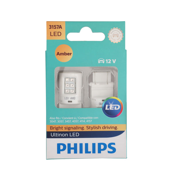 Philips Ultinon Led Turn Signal light W27/7W Amber 3157AULAX2