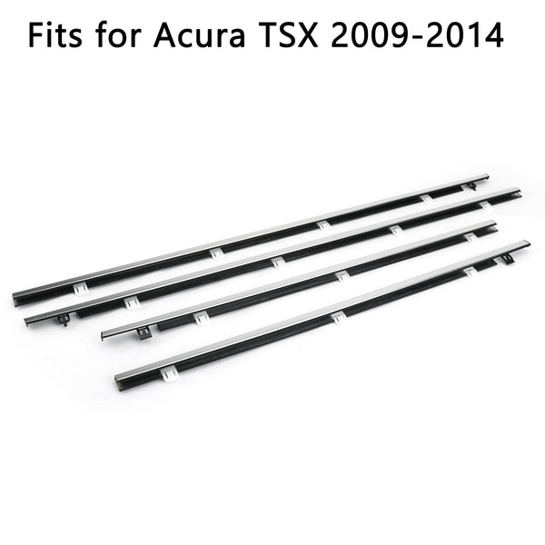 2009-2014 Acura TSX 4x Car Outside Window Weatherstrip Seal Belt Moulding 72410-TL0-003 Generic
